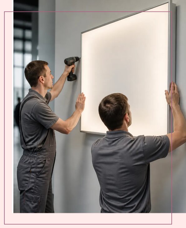 Изготовление и монтаж лайтбокса для офиса под ключ в Мичуринске