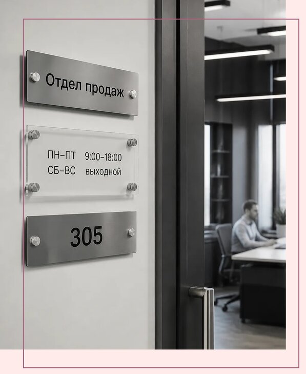 Офисные таблички на дверь в Мичуринске по цене от 5073 р. | Аванза-Мчр